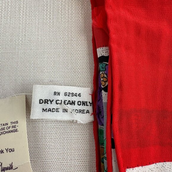 Vintage Silk Scarf Bill Blass for Baar and Beard, Red Floral Head Scarf - Picture 5 of 10